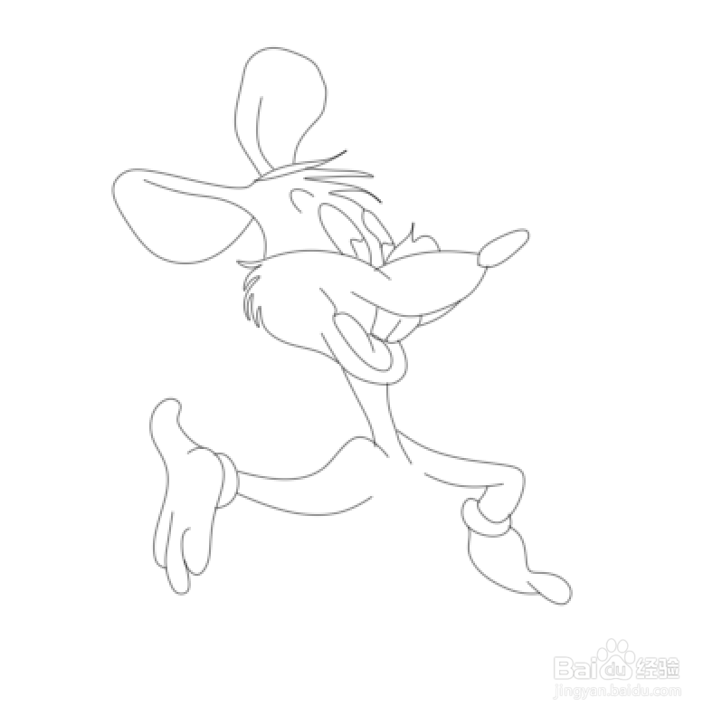 简笔画--卡通版得意的小老鼠