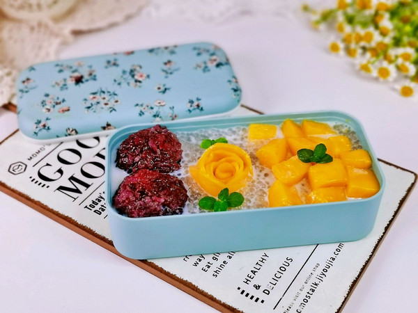 紫米芒果西米捞便当