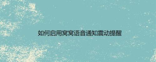 如何启用窝窝语音通知震动提醒