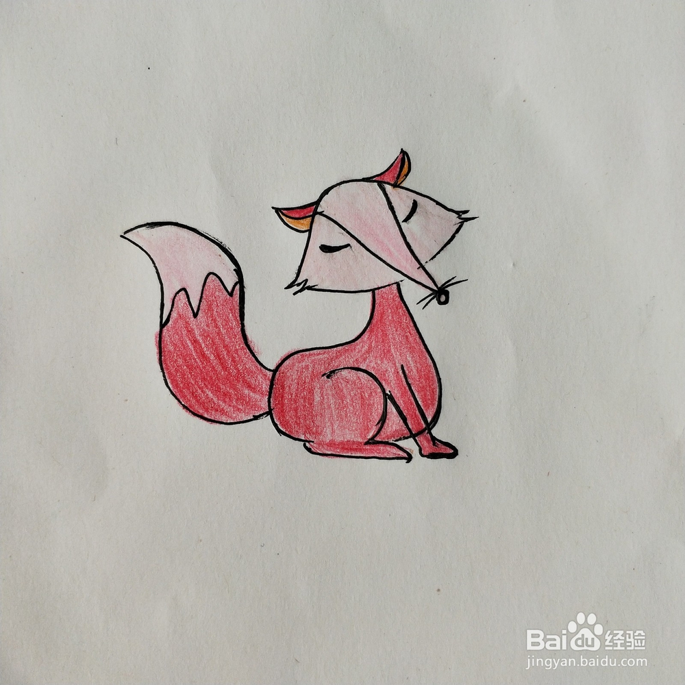 怎么画狐狸的卡通简笔画