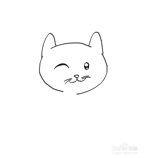 舔爪子的小猫咪简笔画
