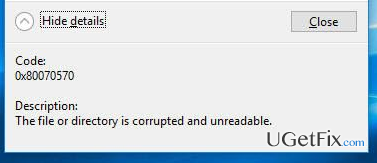 如何在Windows上修复错误代码：0x80070570？