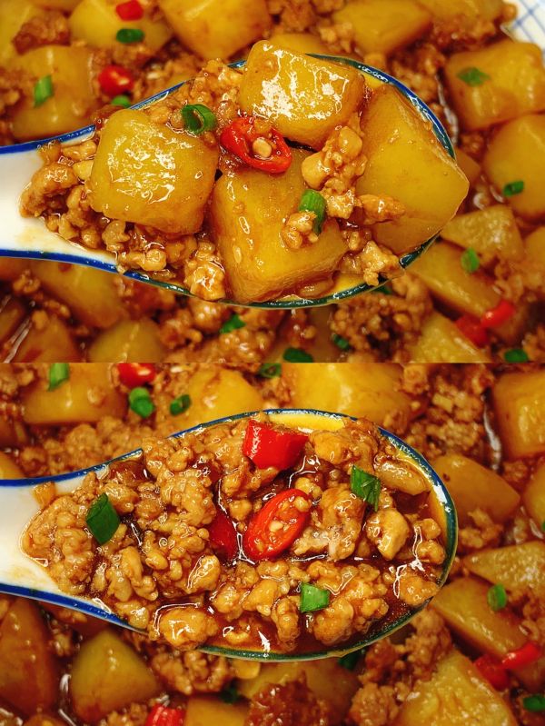 家常菜肉末炒土豆
