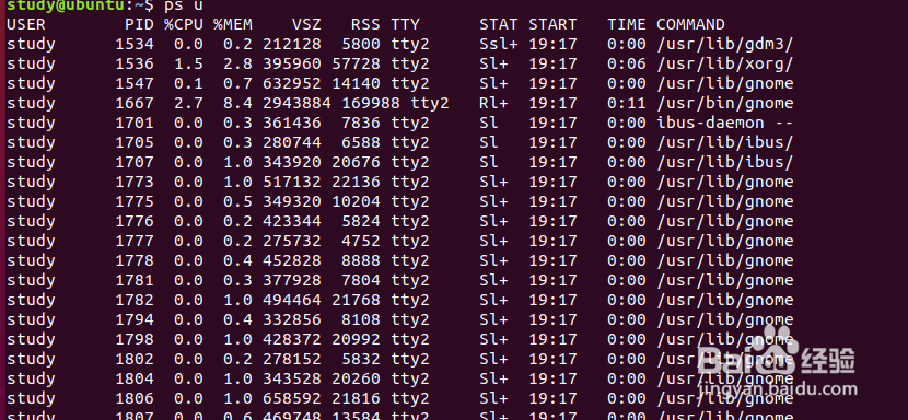 如何在LINUX里使用ps命令