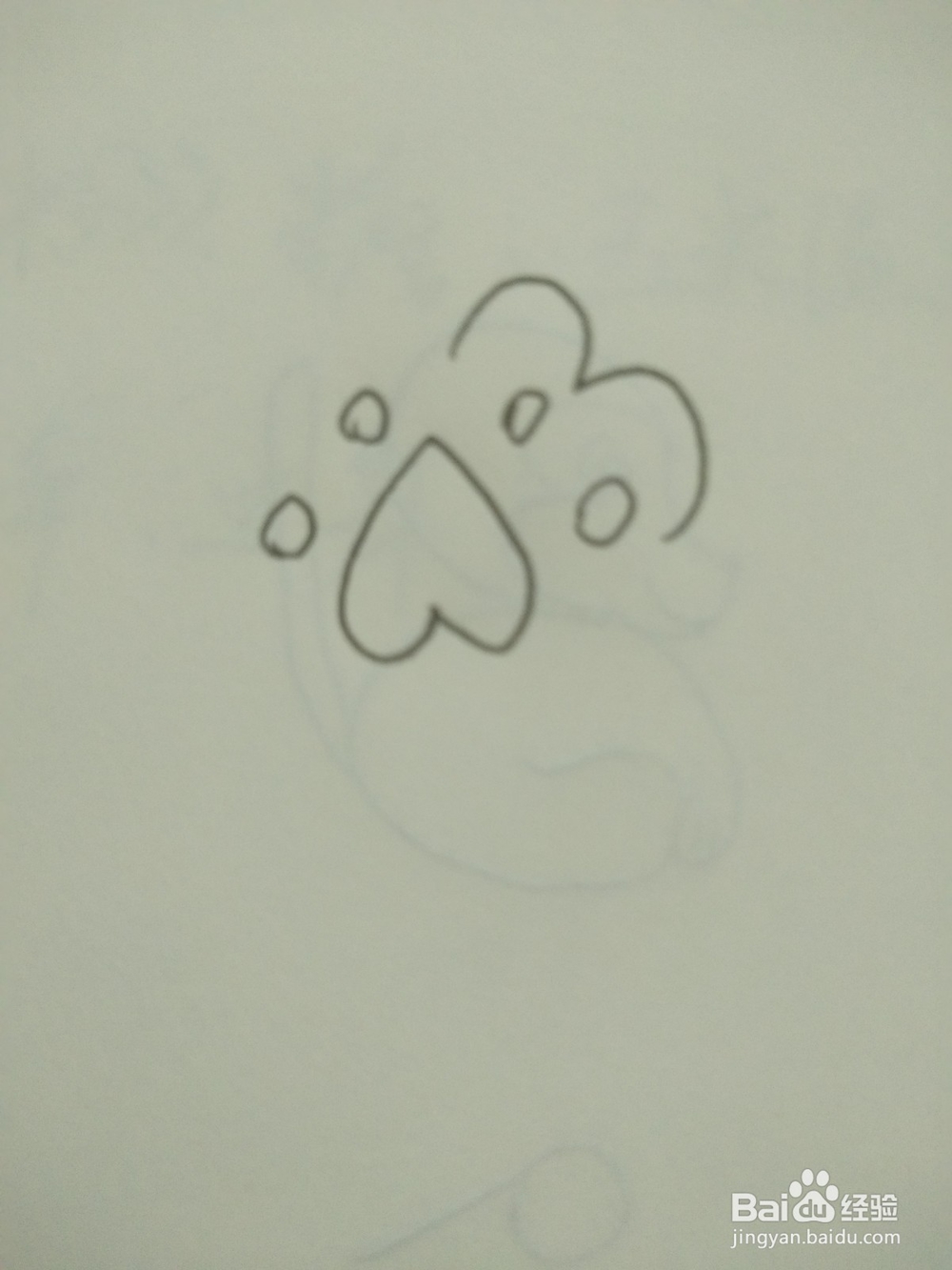 熊掌的简笔画法