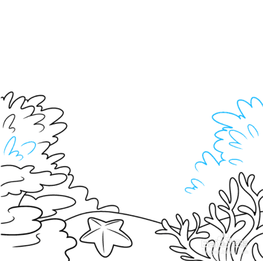 珊瑚礁简笔画 简单图片