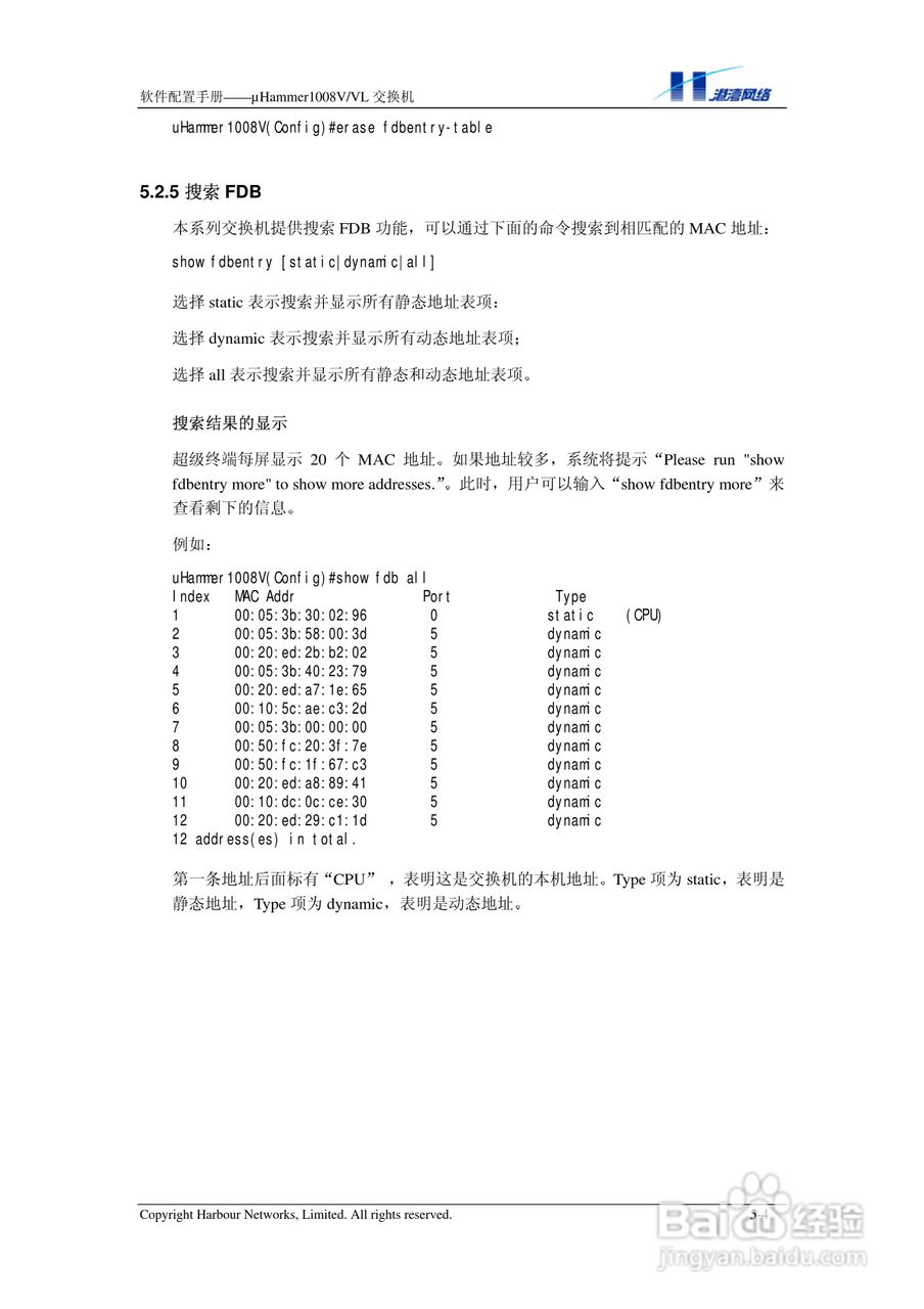港湾网络交换机Hammer1008VVL型说明书:[4]