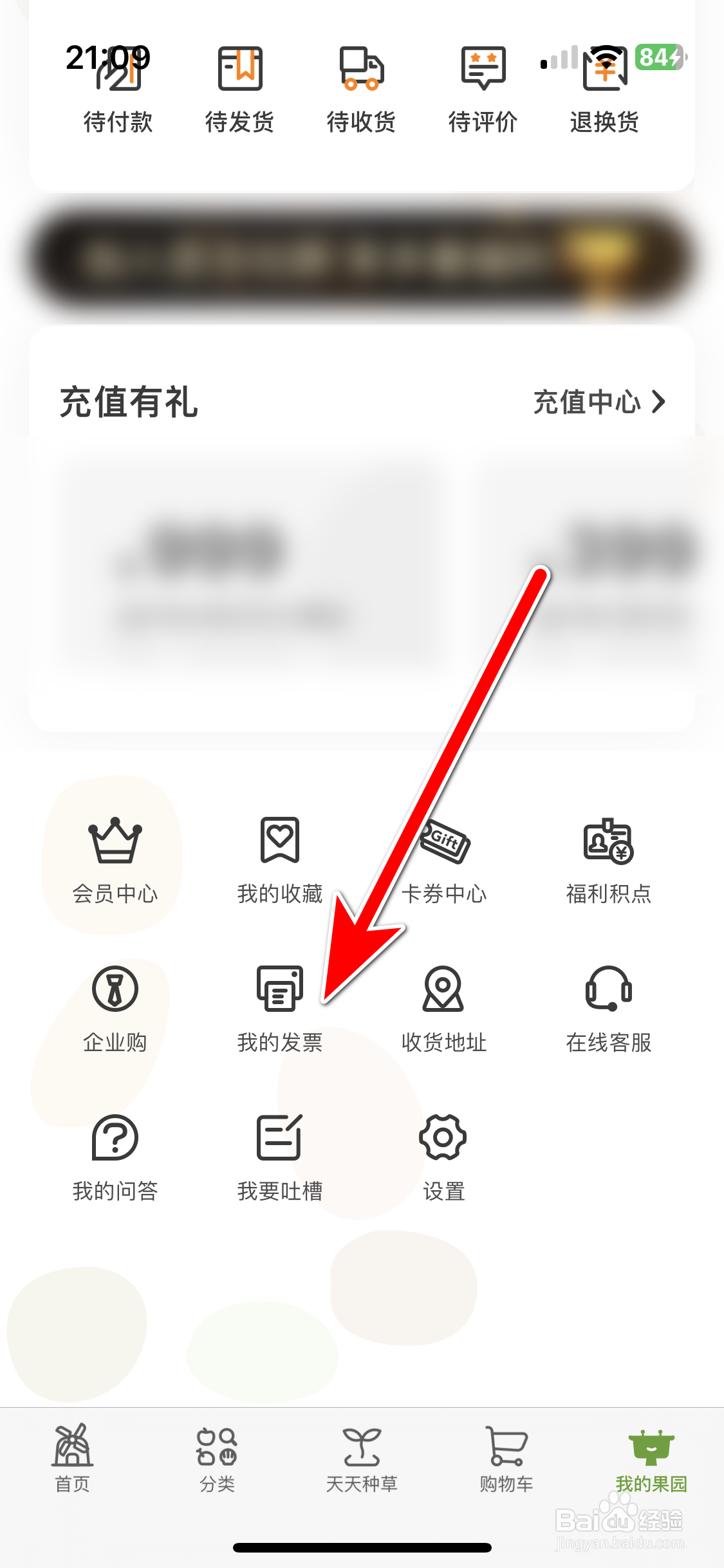 天天果园如何查看我的发票记录
