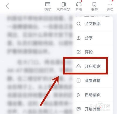 百度阅读中如何启用私密阅读