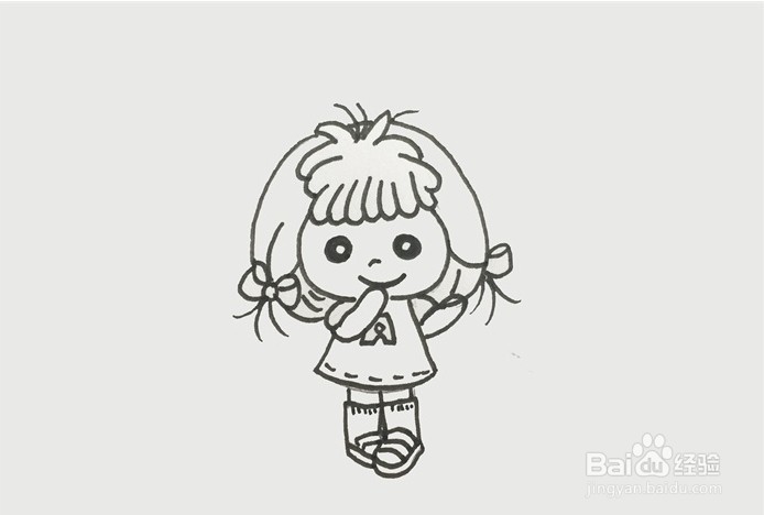 伴儿成长简笔画系列-怎样画怎么画萌女孩