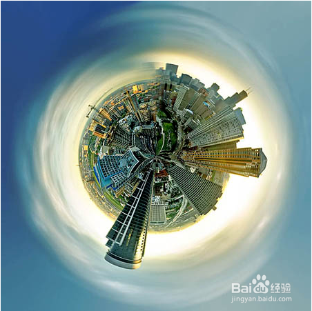 ps教程:制作圆形立体3D城市照片