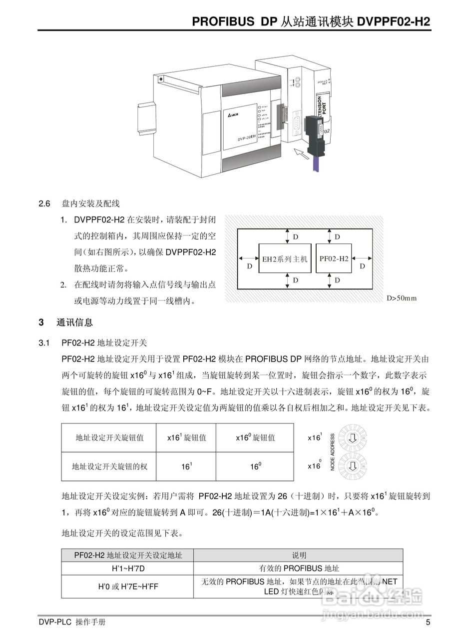 台达DVPPF02-H2 PROFIBUS DP 从站通讯模组操作手册:[1]