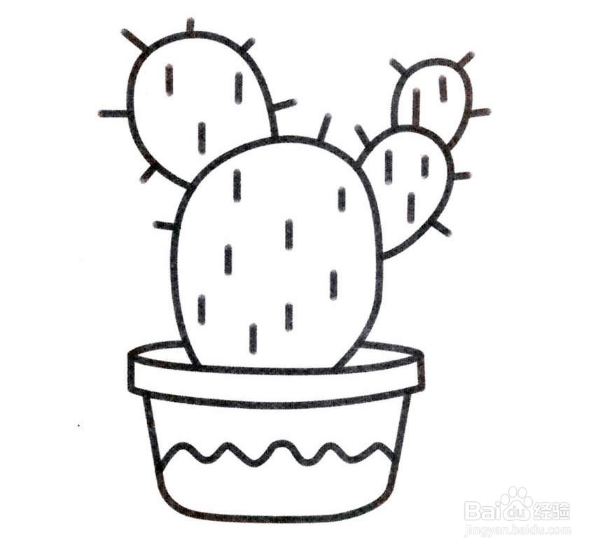 仙人掌的简笔画