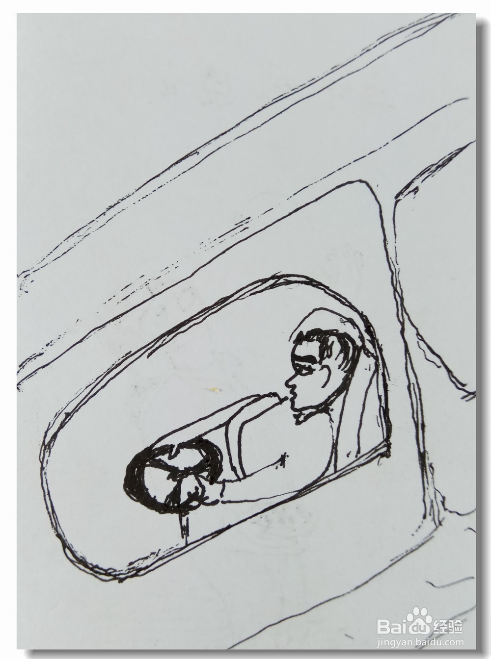 怎样画钢笔画“开车”？