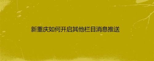 新重庆如何开启其他栏目消息推送