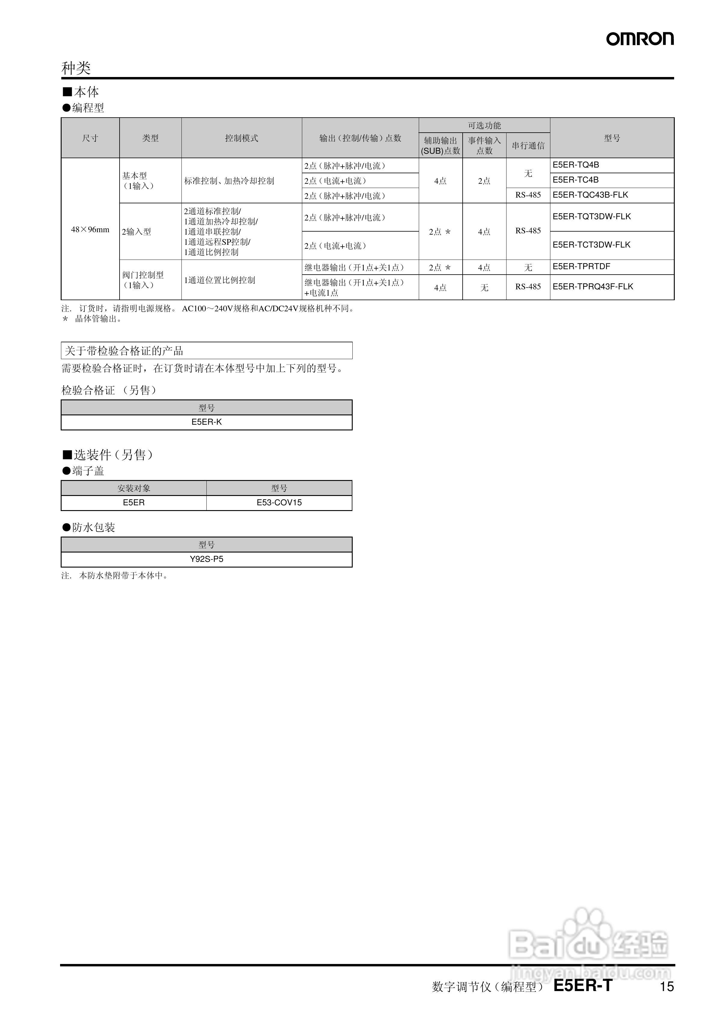omron E5AR-T/E5ER-T数字调节仪说明书:[2]