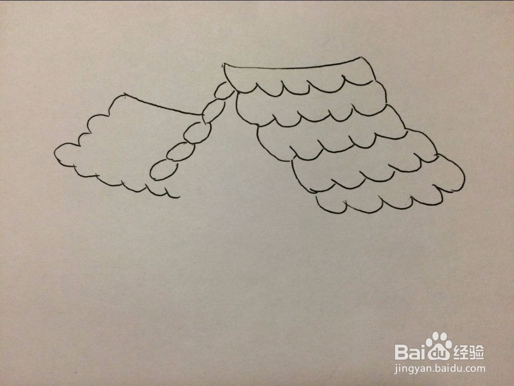 漂亮瓦房的简笔画法