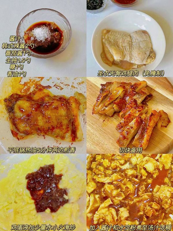 韩式鸡蛋酱鸡腿肉拌饭