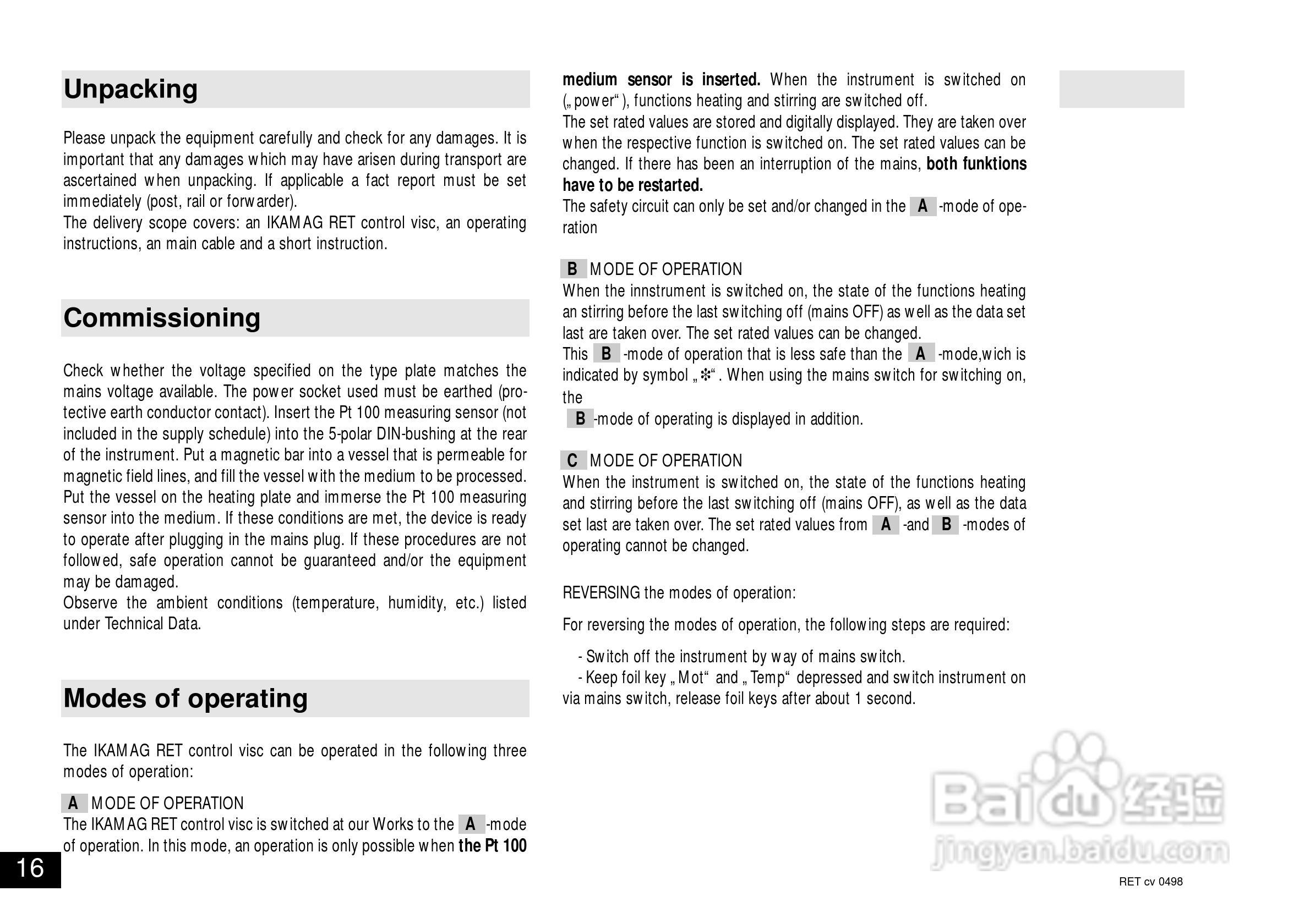 IKA RET控制型安全加热磁力搅拌器使用说明书:[2]