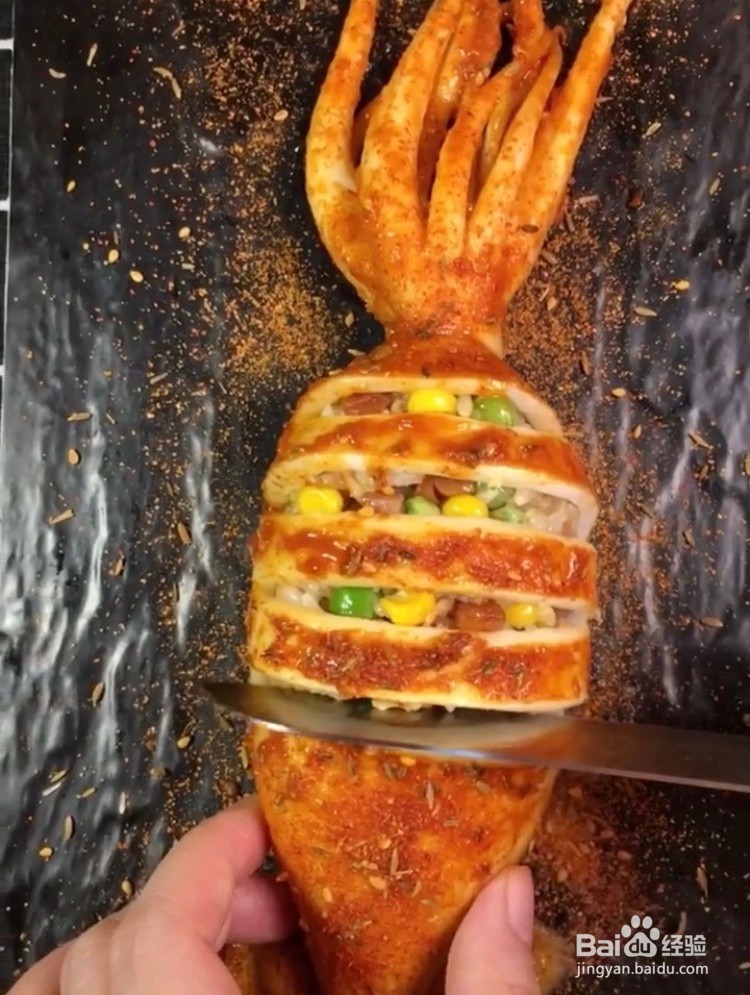 烧烤味的鱿鱼包饭怎么做