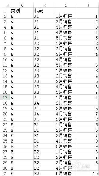 VBA代码二维表转一维线性表