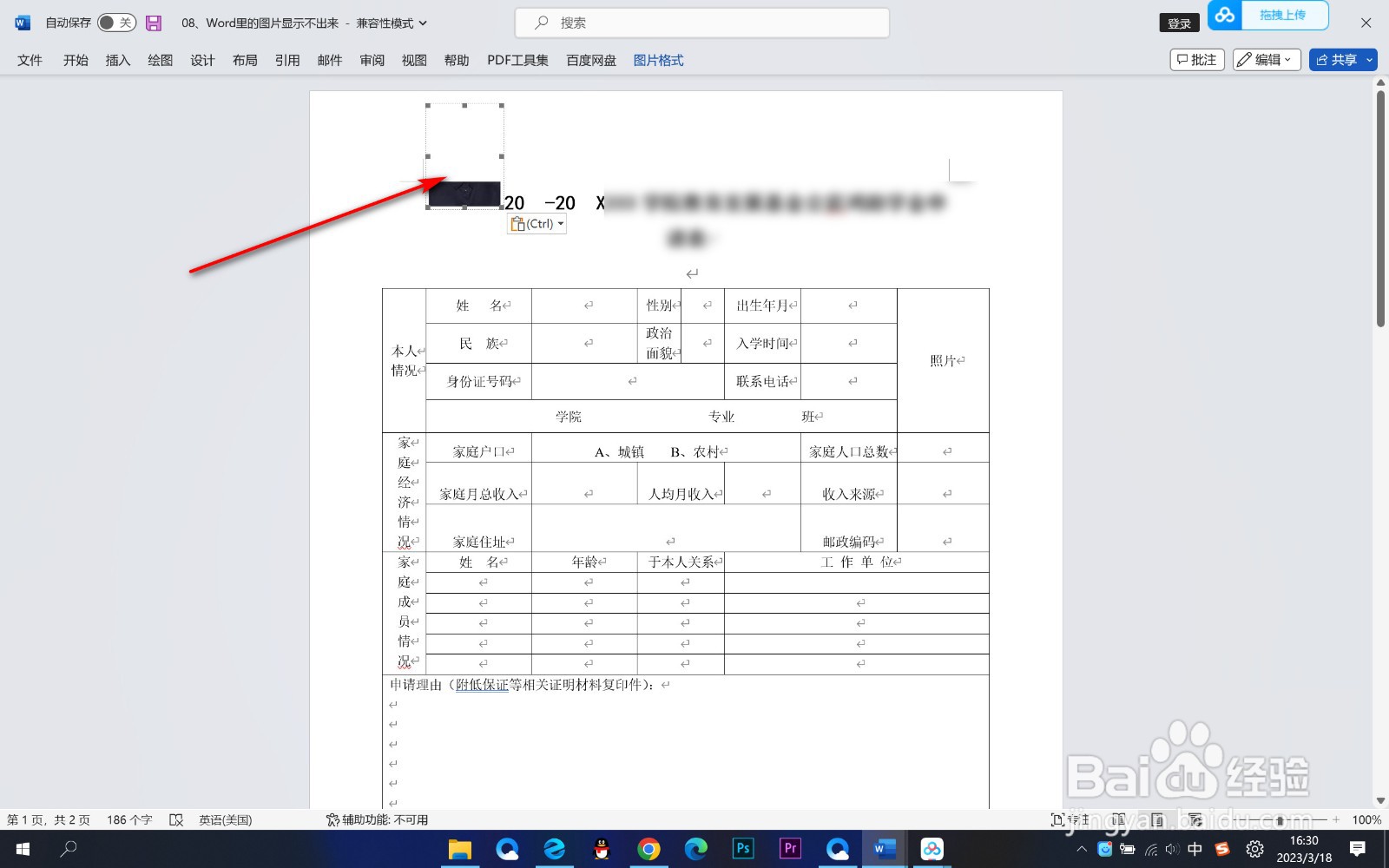 Word表格中的图片无法显示怎么办？