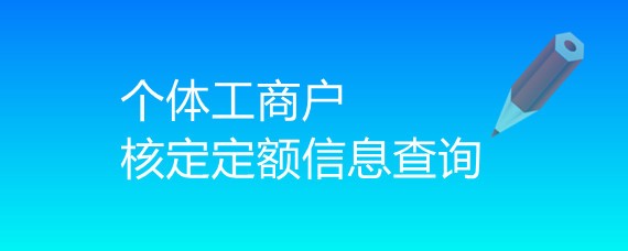 怎么查询个体工商户核定定额信息