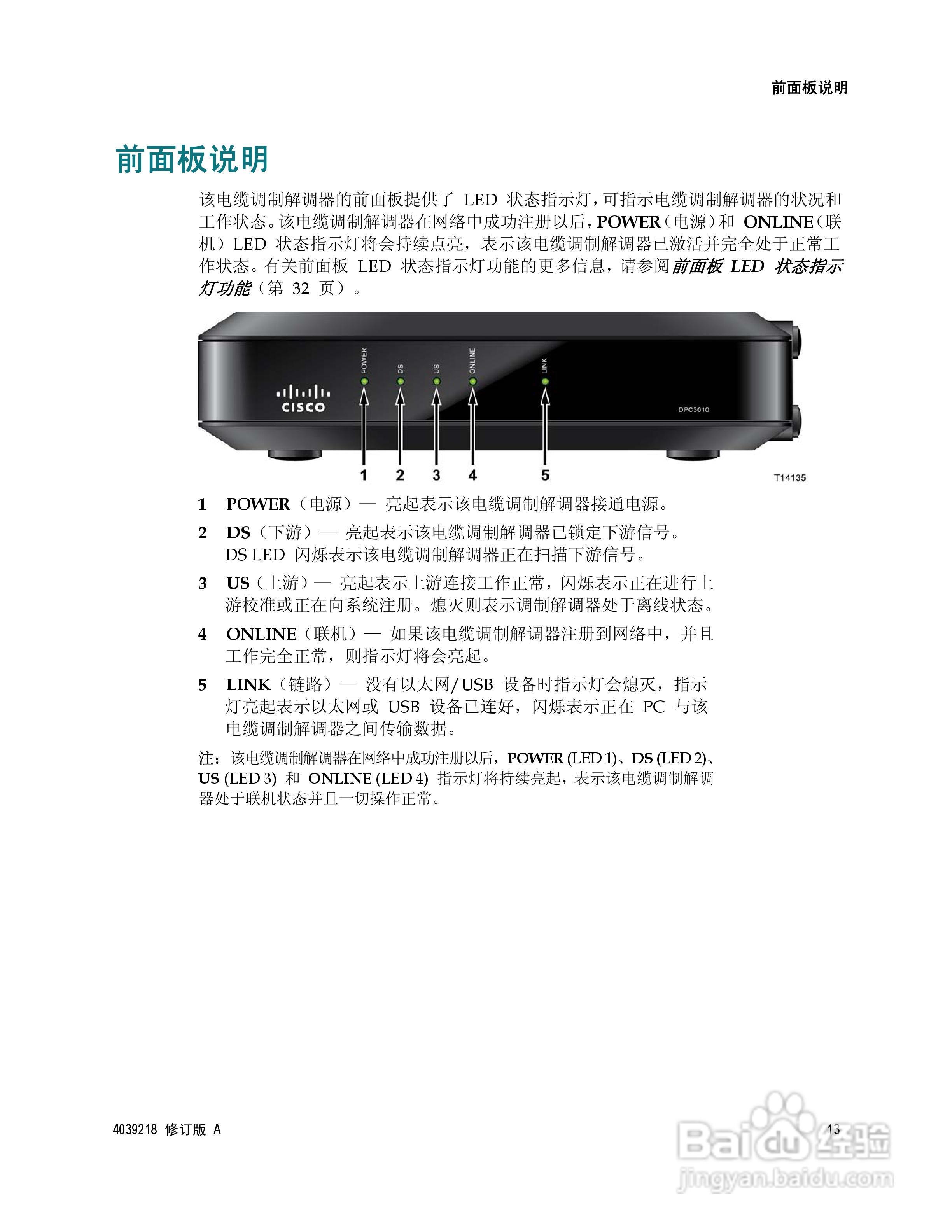 Cisco DPC3010 型/EPC3010 型DOCSIS 3.0 8x4 电缆调制:[2]