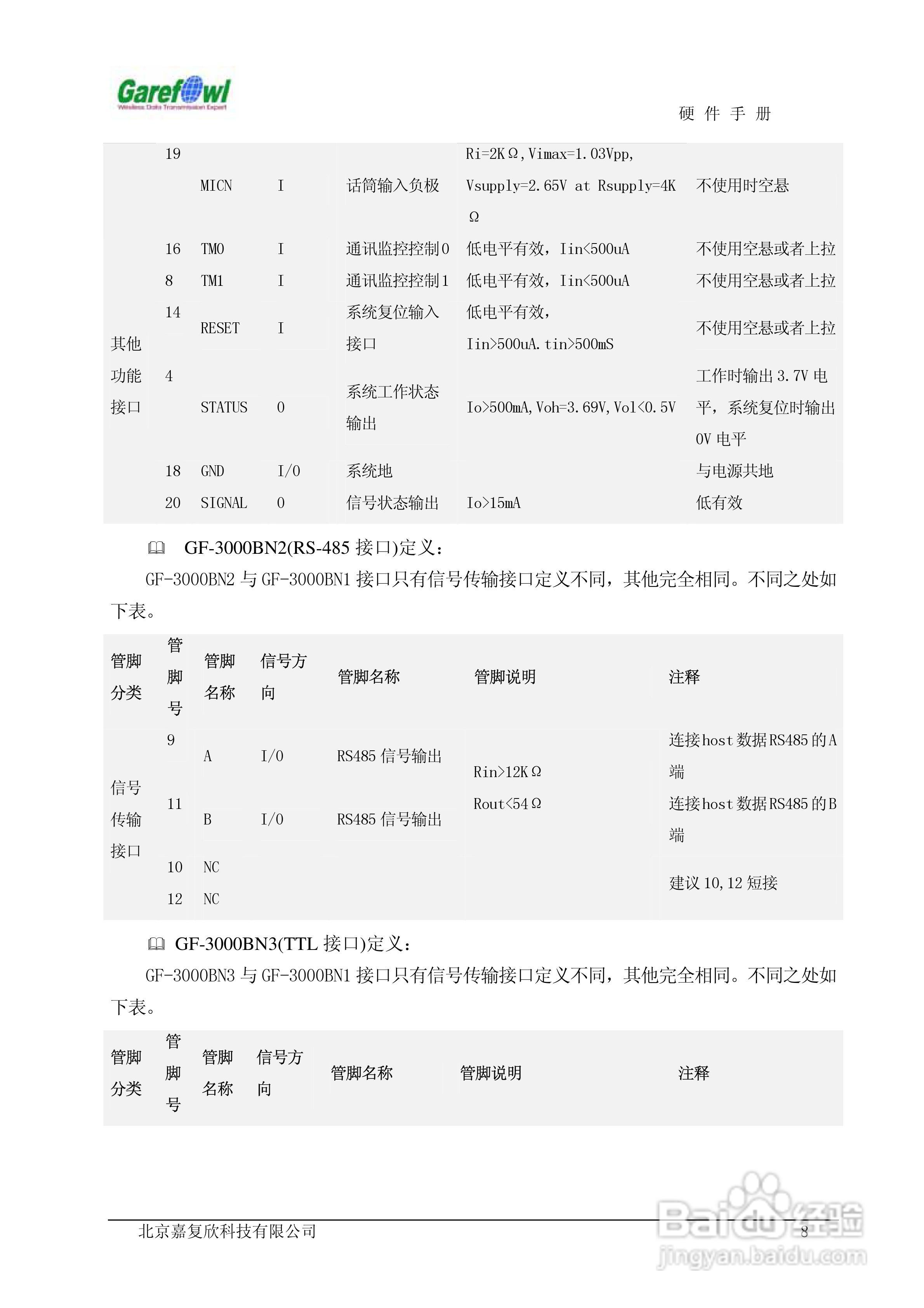 GF-3000BN内置式CDMA调制解调器说明书:[1]