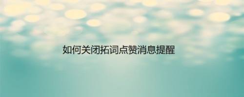 如何关闭拓词点赞消息提醒