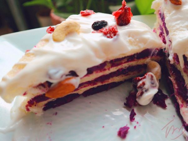 吐司新吃法紫薯三明治