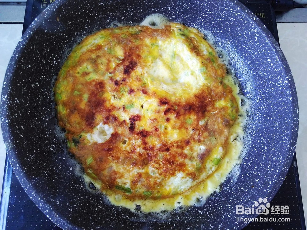 香芹肉末鸡蛋饼