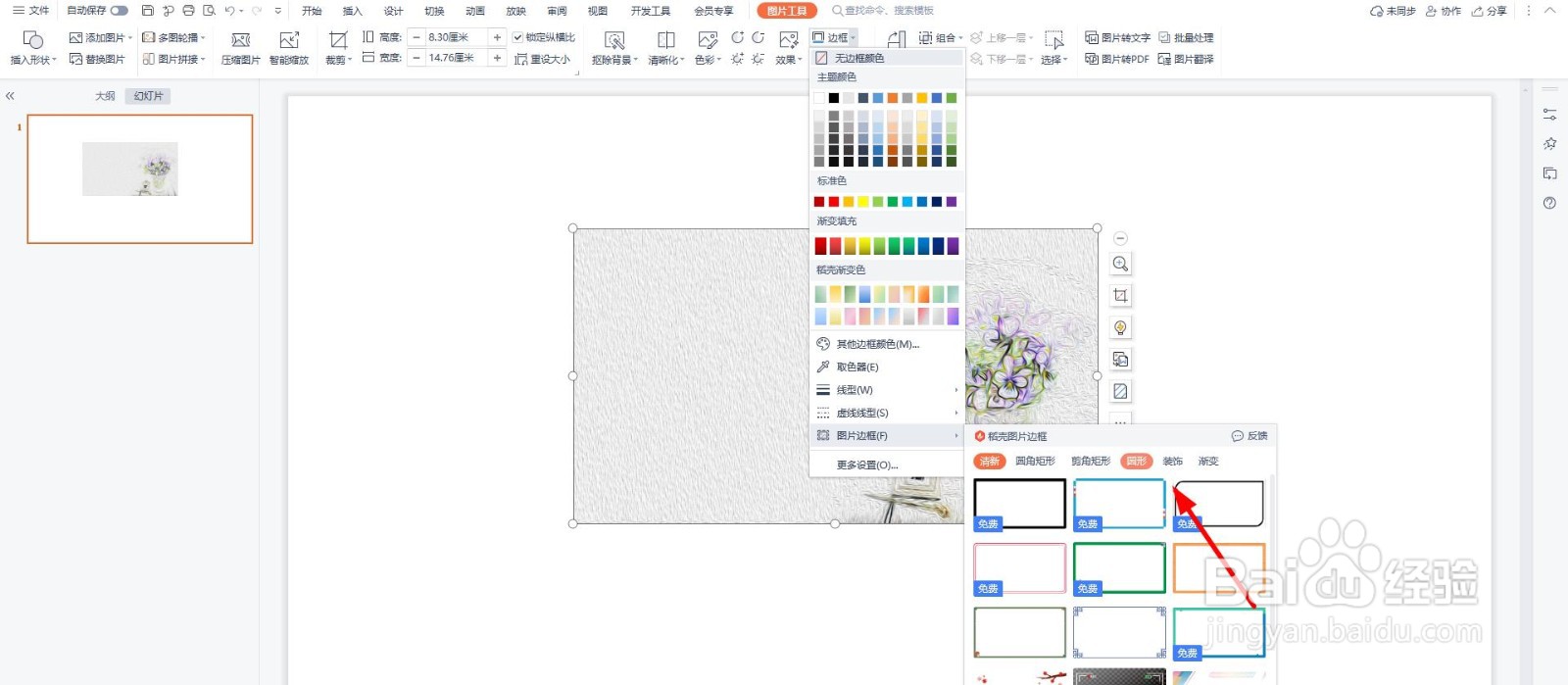 PPT图片怎么添加圆形边框