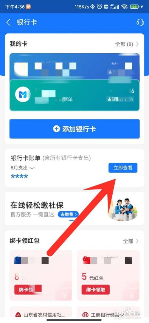 支付宝银行卡总支出如何查看