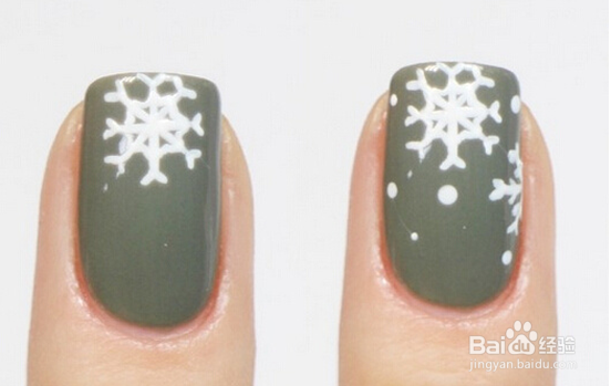 磨砂雪花美甲教程