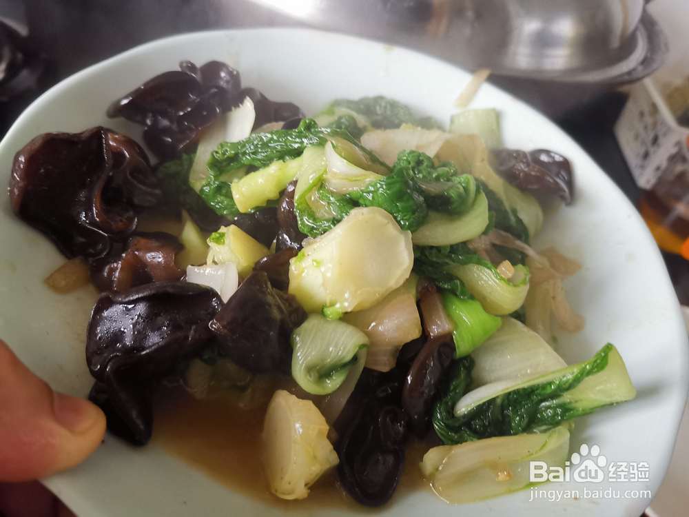 如何做油菜炒木耳