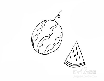 手绘简笔画之西瓜的画法