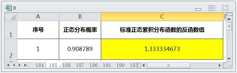 <b>EXCEL返回标准正态累积分布函数的反函数值</b>