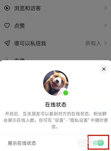 抖音如何将展示在线状态关闭