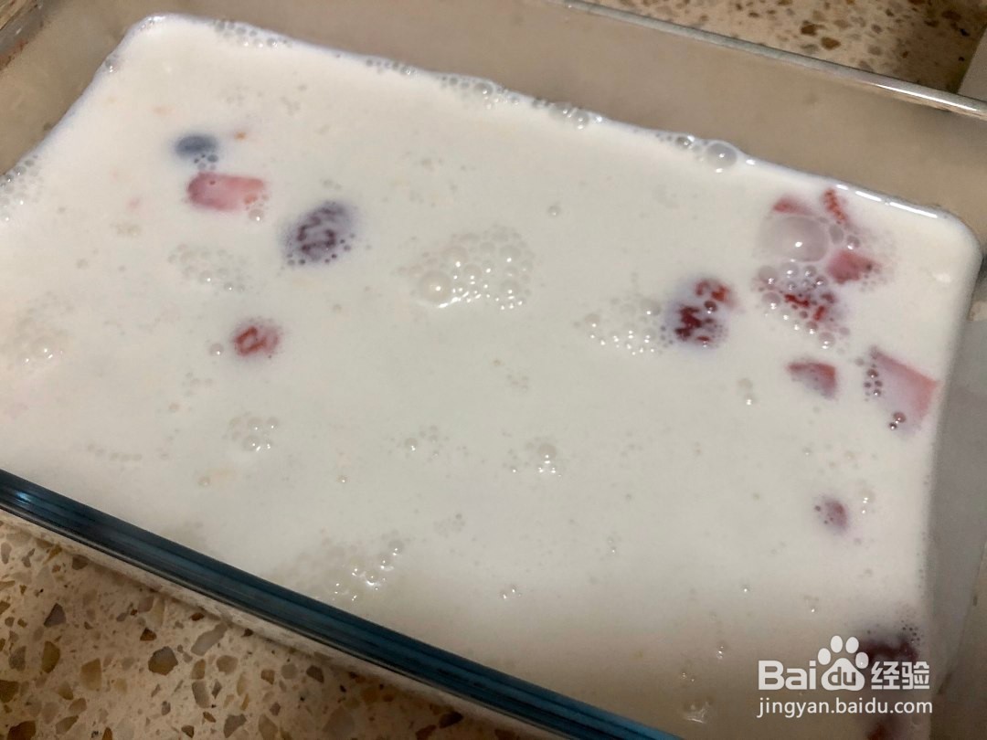 自制水果椰奶冻