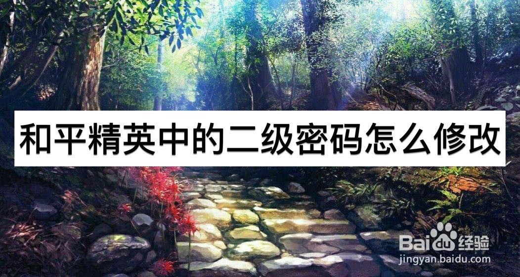 和平精英二级密码怎么修改