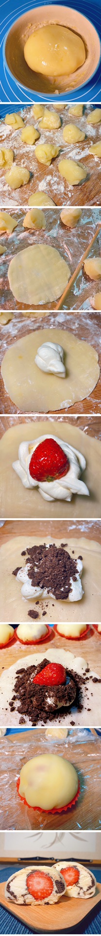 草莓奥利奥雪媚娘