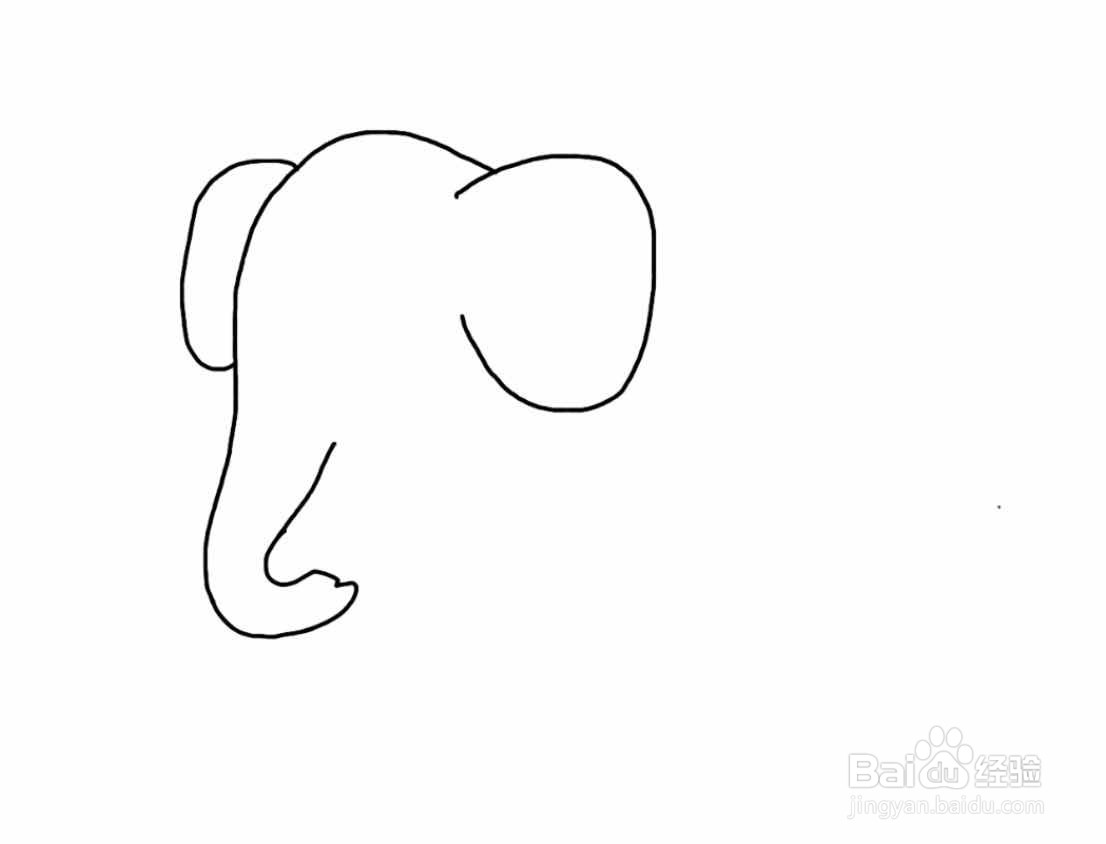 怎么画大象简笔画