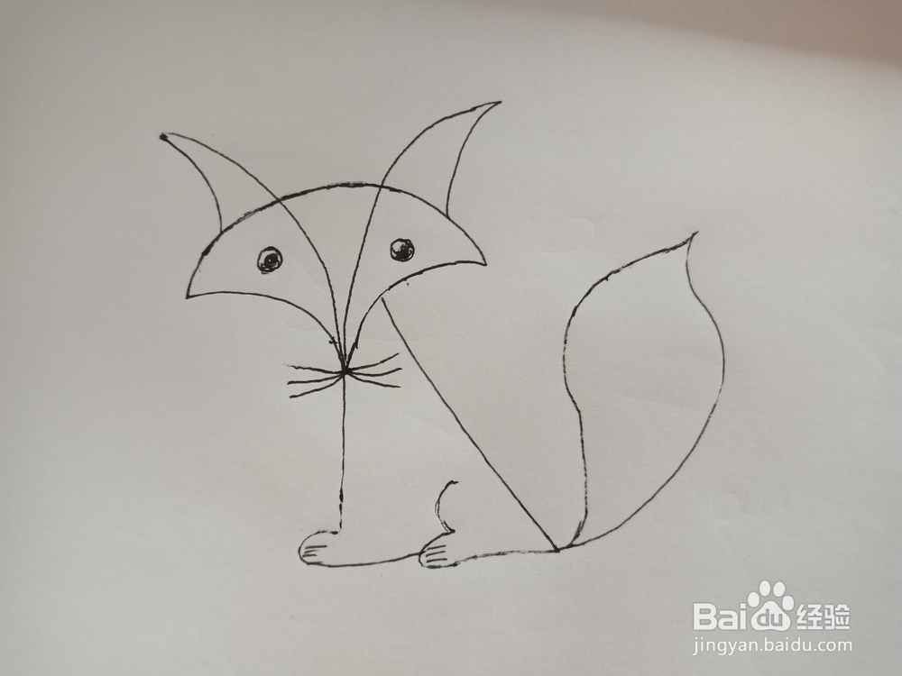 趣味画--扇形画狐狸