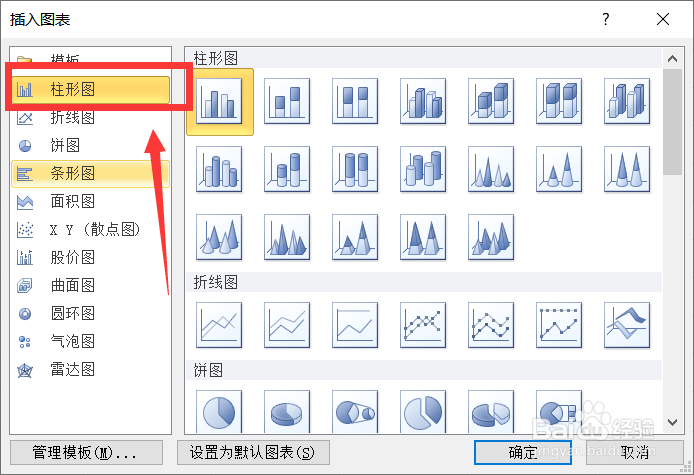 excel2010如何弄出图表圆形柱状图灰