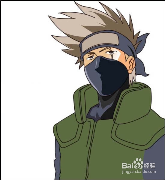 用Photoshop绘制火影忍者卡卡西教程