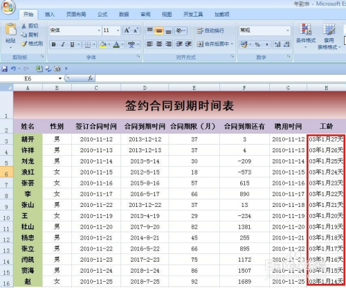EXCEL技巧——如何制作签约合同到期提醒表