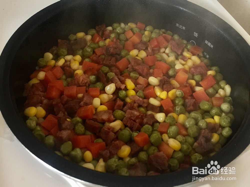 香肠豌豆饭的做法