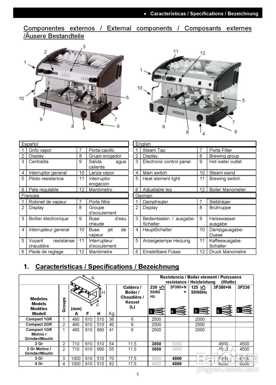 Elegance典雅系列咖啡机操作使用说明书:[1]