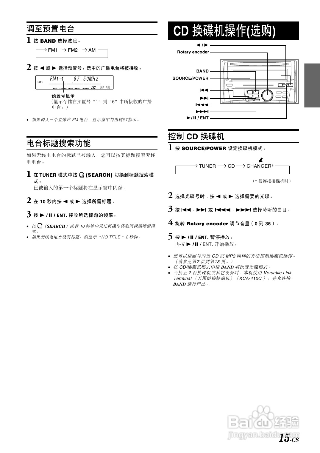 阿尔派CDA-W925E型接收机说明书:[1]